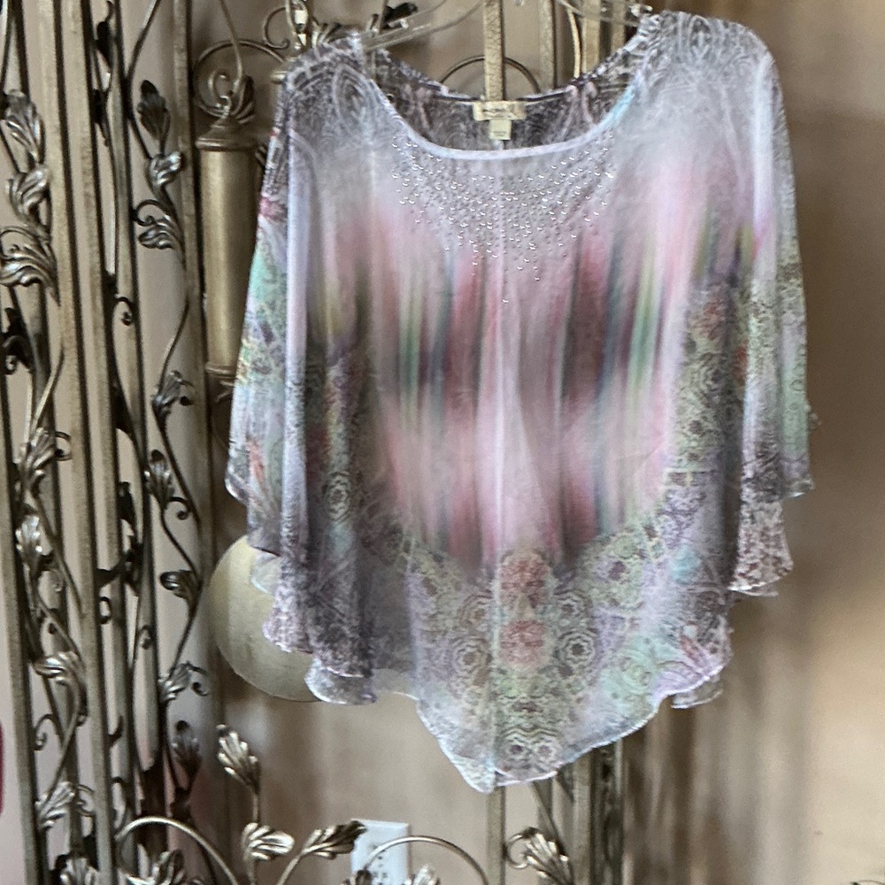 ONE WORLD Pastel Sheer Women's Blouse